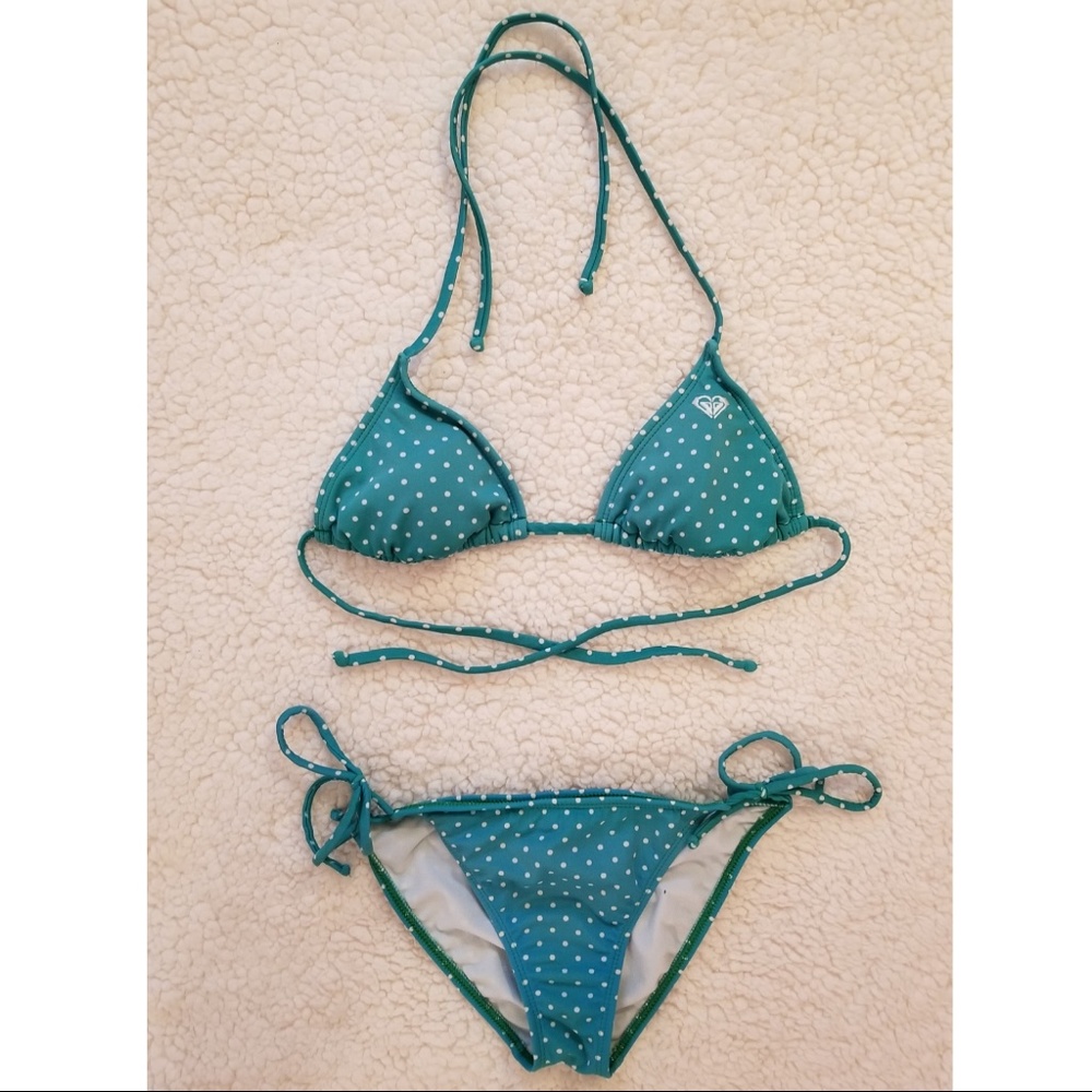 Roxy Green Polka Dot Bikini